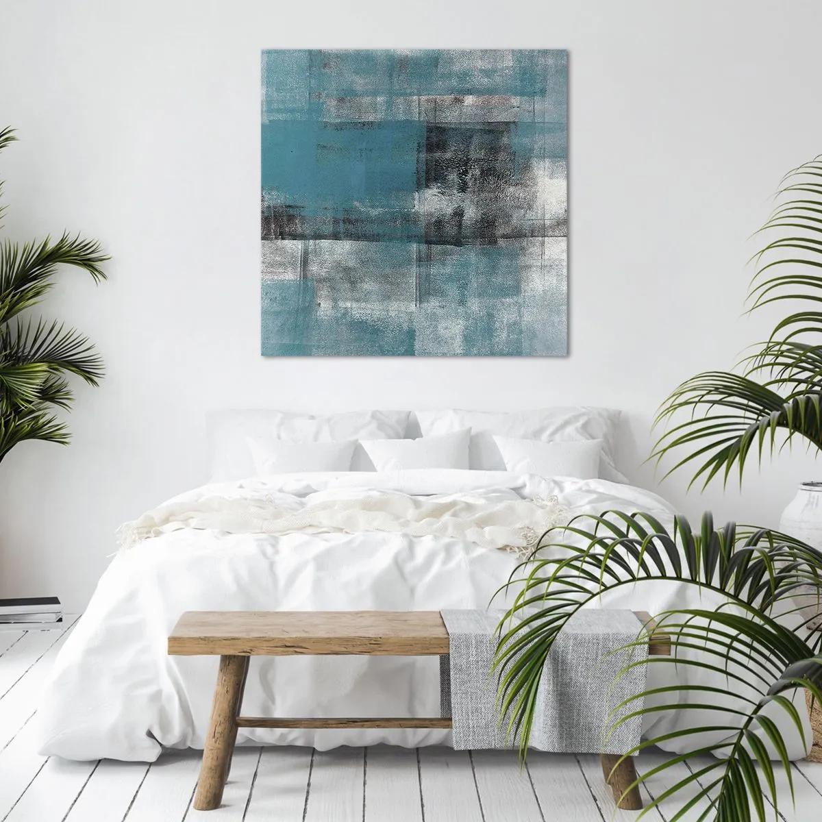 Schilderen op canvas - Water en lucht - 70x70 cm