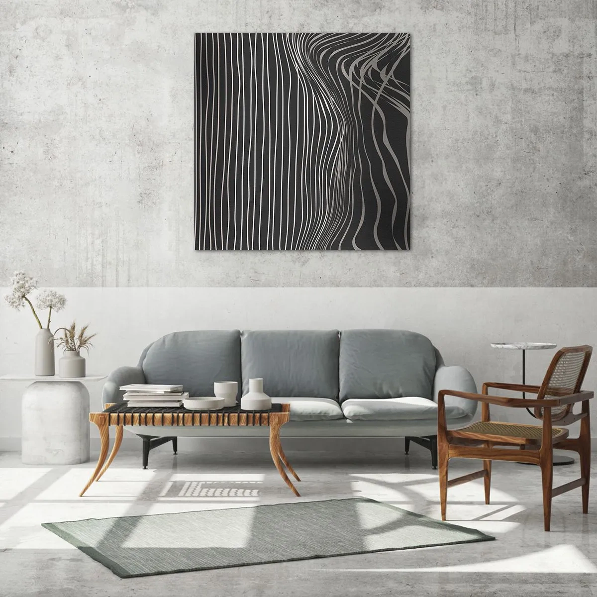 Schilderen op glas - Ritme en accent - 70x70 cm