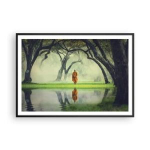 Poster in een zwarte lijst - Op weg naar verlichting - 100x70 cm