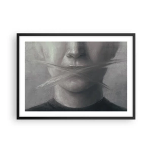 Poster in een zwarte lijst - Zonder een woord - 70x50 cm