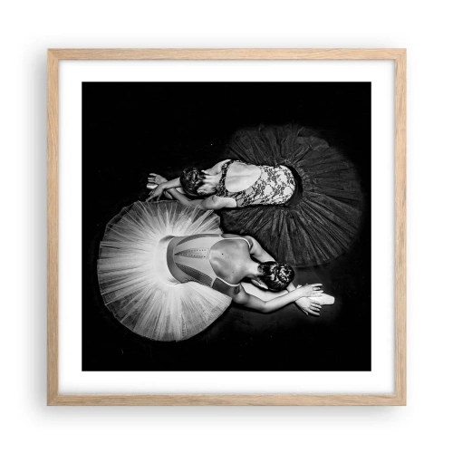 Een poster in een licht eiken lijst - Jin en Jang - perfecte balans - 50x50 cm