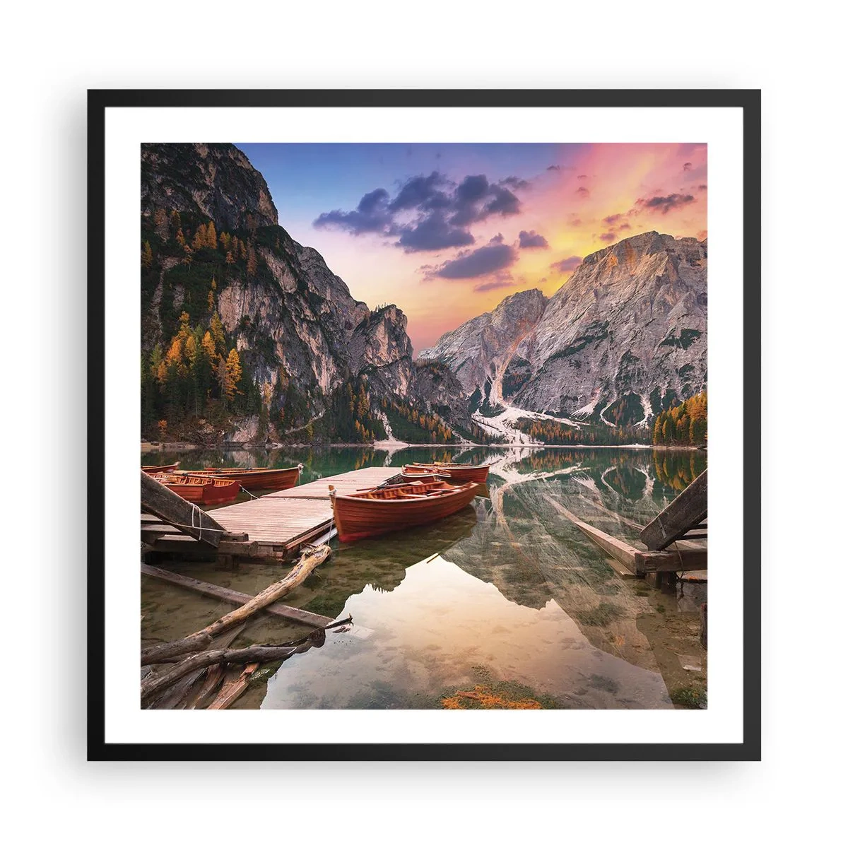 Poster in een zwarte lijst - Belofte van de dag - 60x60 cm