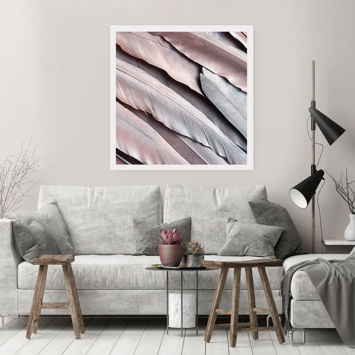 Poster - In roze zilver - 30x30 cm