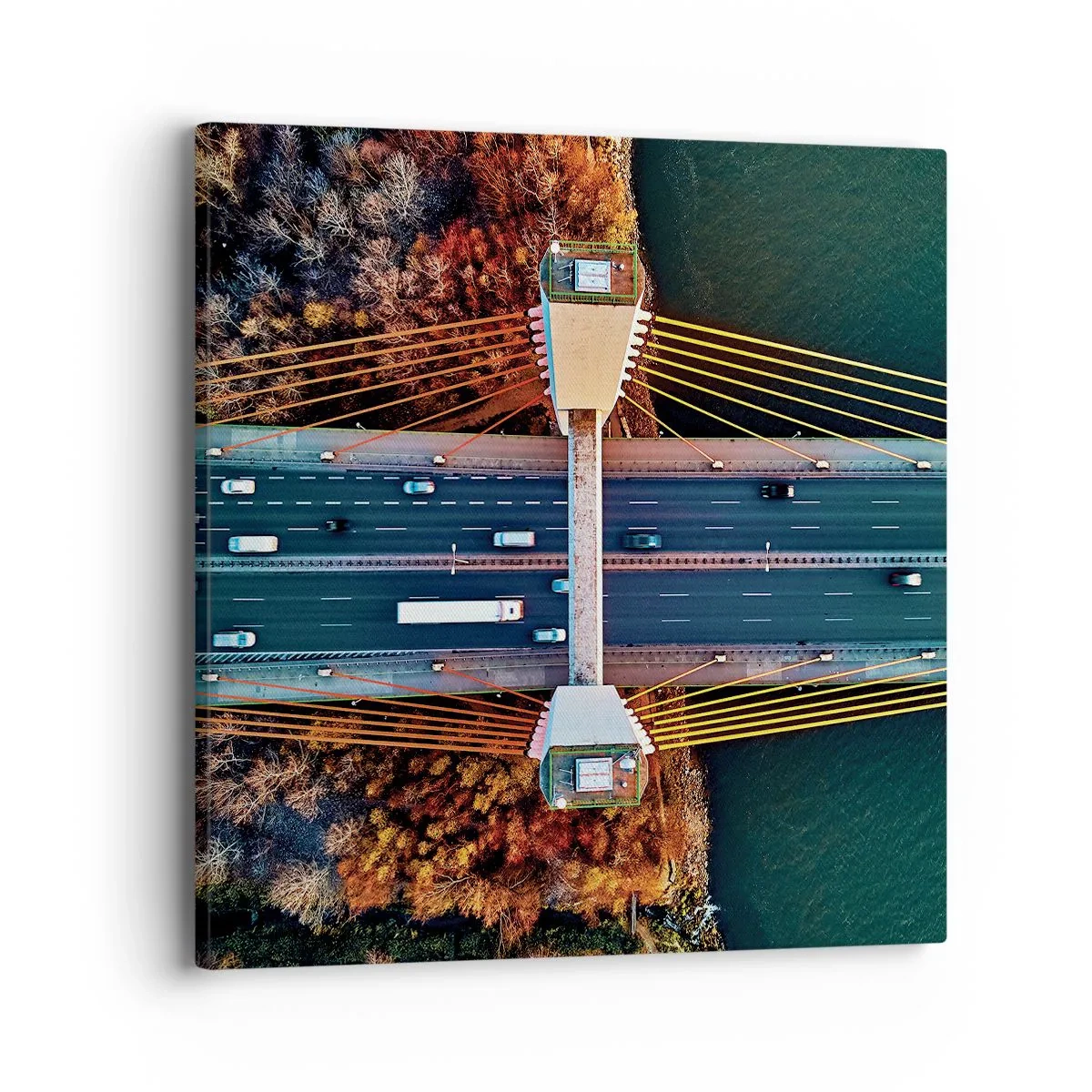 Schilderen op canvas - BEYOND the waters, beyond the forest - 40x40 cm