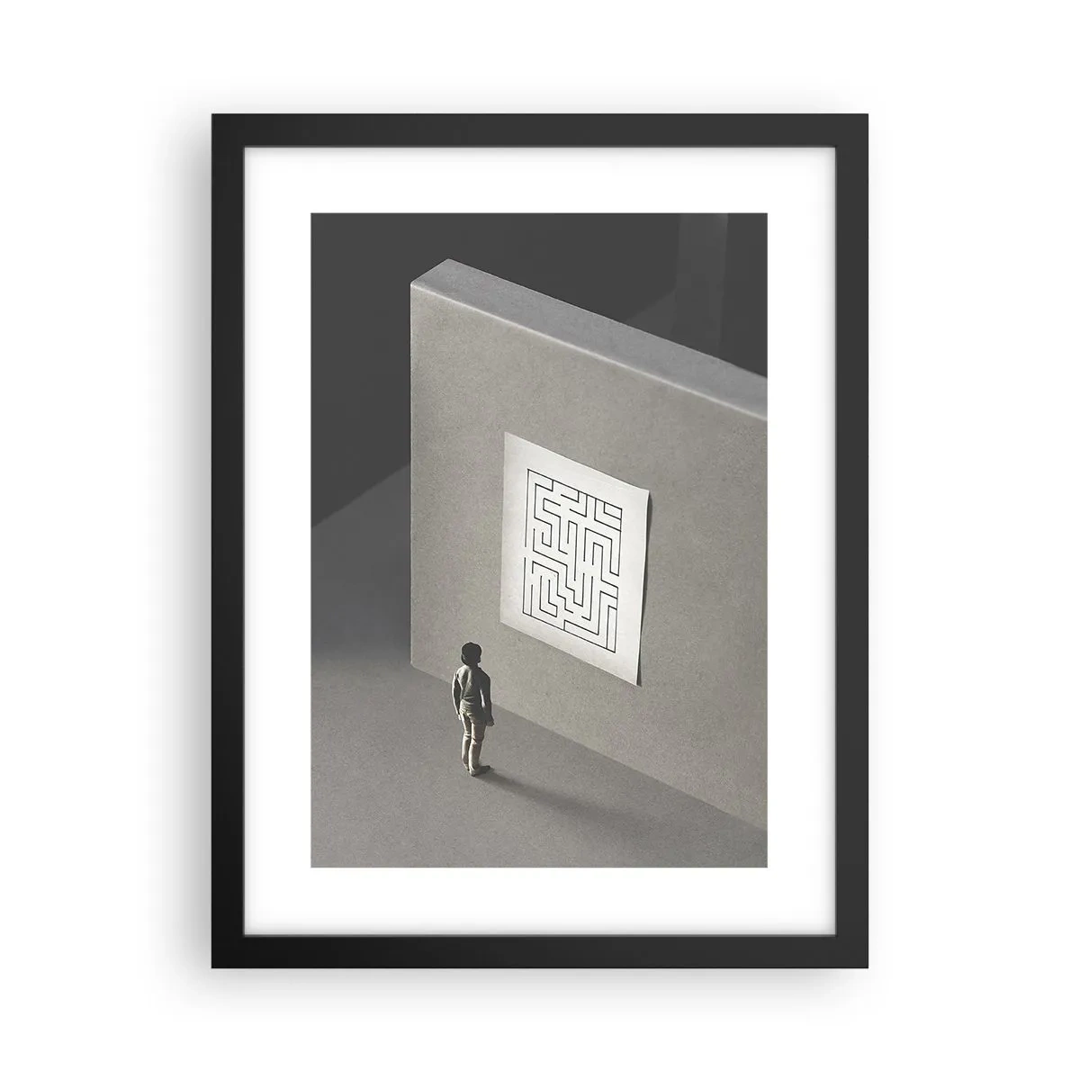 Poster in een zwarte lijst - Maar waar ben ik? - 30x40 cm