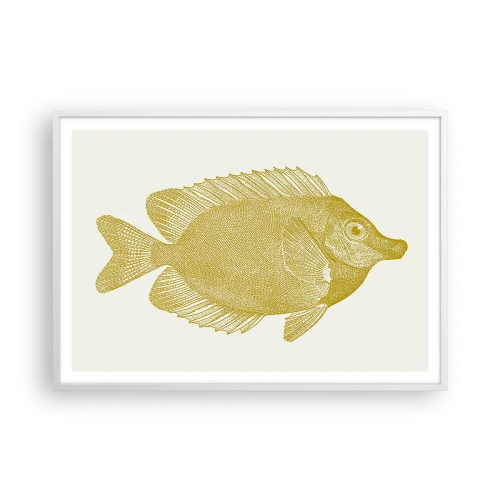 Poster in een witte lijst - Vis en dat is het - 100x70 cm