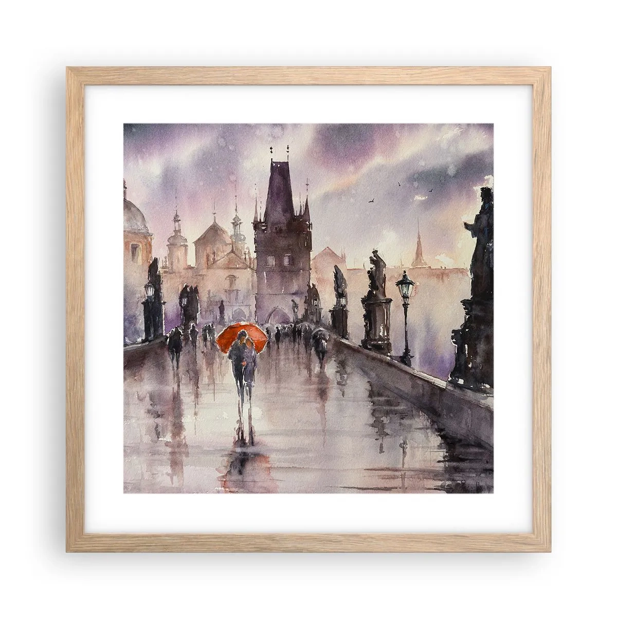 Een poster in een licht eiken lijst - Mensen veranderen niet - 40x40 cm