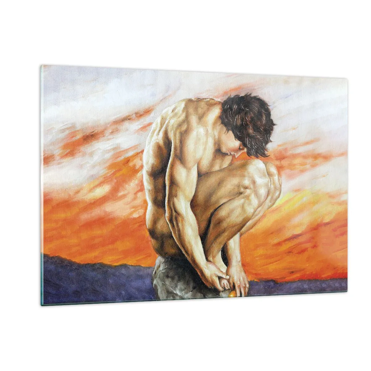 Schilderen op glas - Ondergedompeld in zichzelf - 120x80 cm