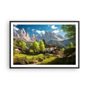 Poster in een zwarte lijst - Alpine idylle - 91x61 cm
