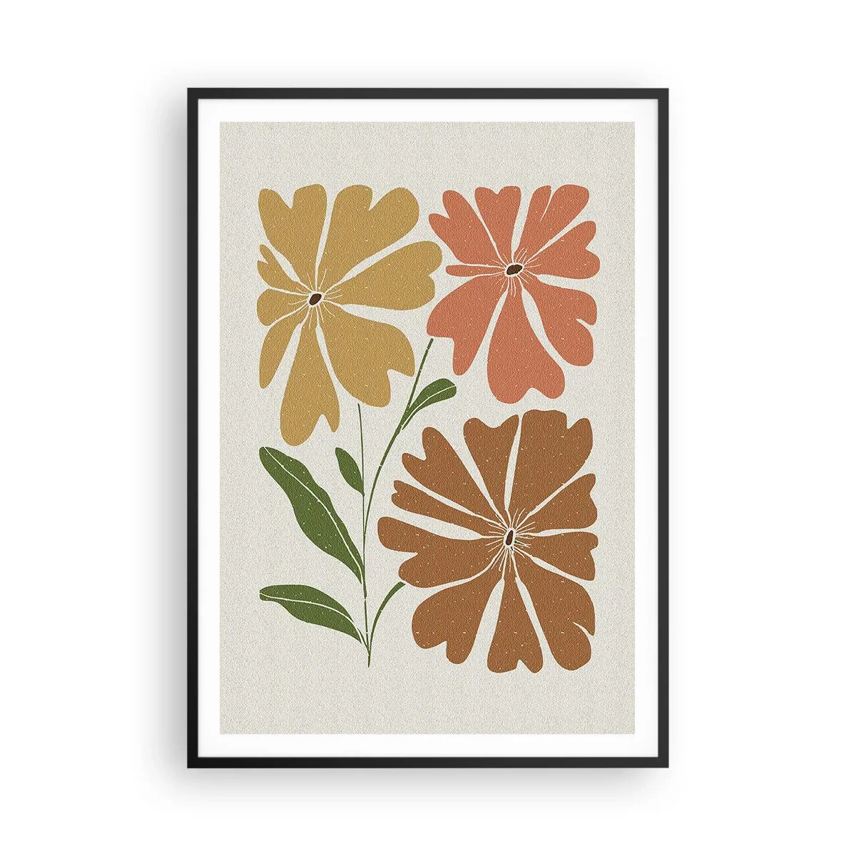 Poster in een zwarte lijst - Natuur en geometrie - 70x100 cm