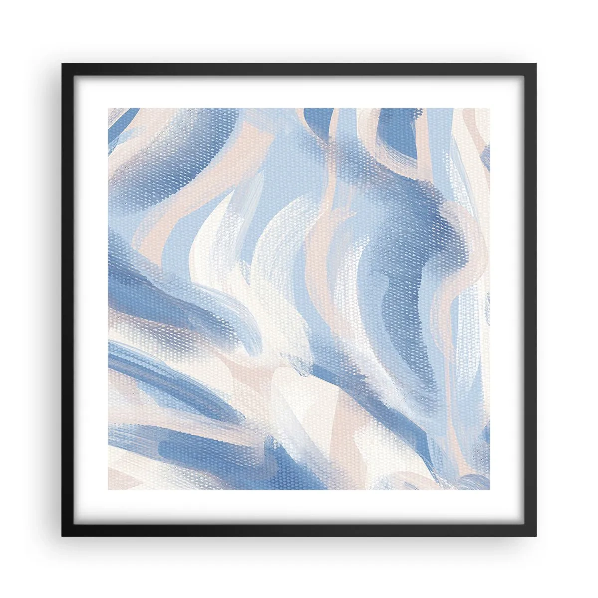 Poster in een zwarte lijst - Blauwe golven - 50x50 cm