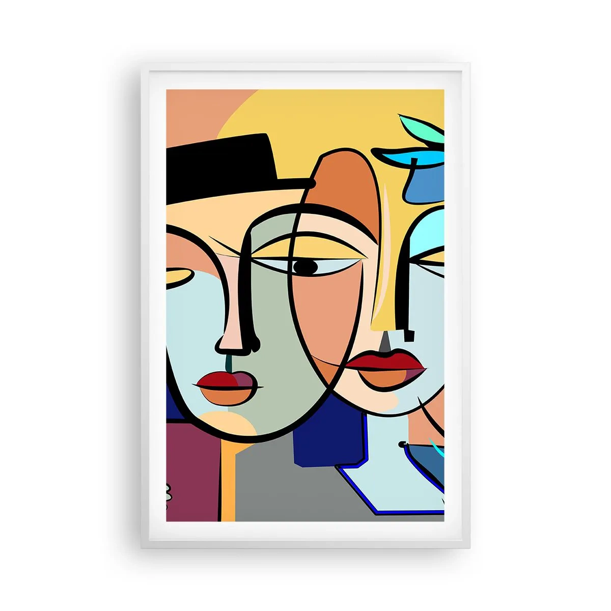 Poster in een witte lijst - Picasso's randez-vous - 61x91 cm