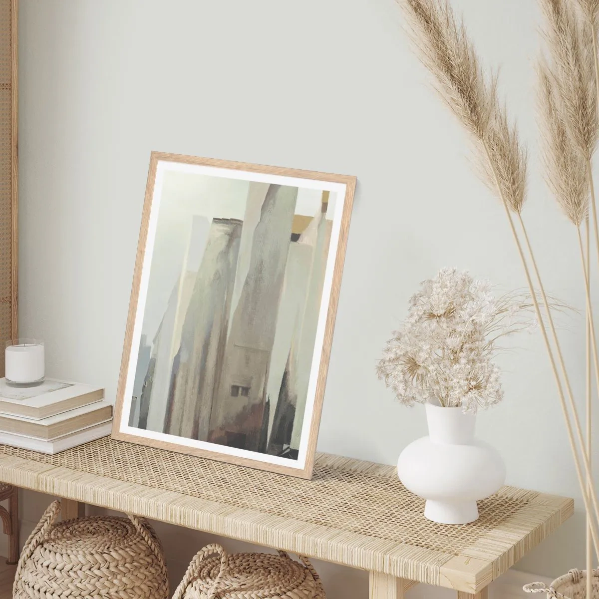 Een poster in een licht eiken lijst - Droom over de stad - 61x91 cm