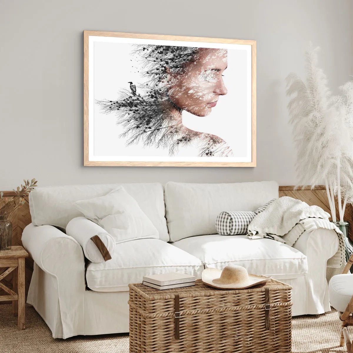 Een poster in een licht eiken lijst - De geest van het bos - 100x70 cm