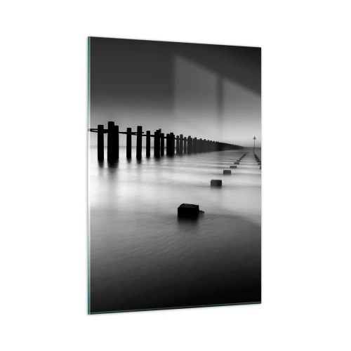 Schilderen op glas - Grijze verte in de mist - 50x70 cm