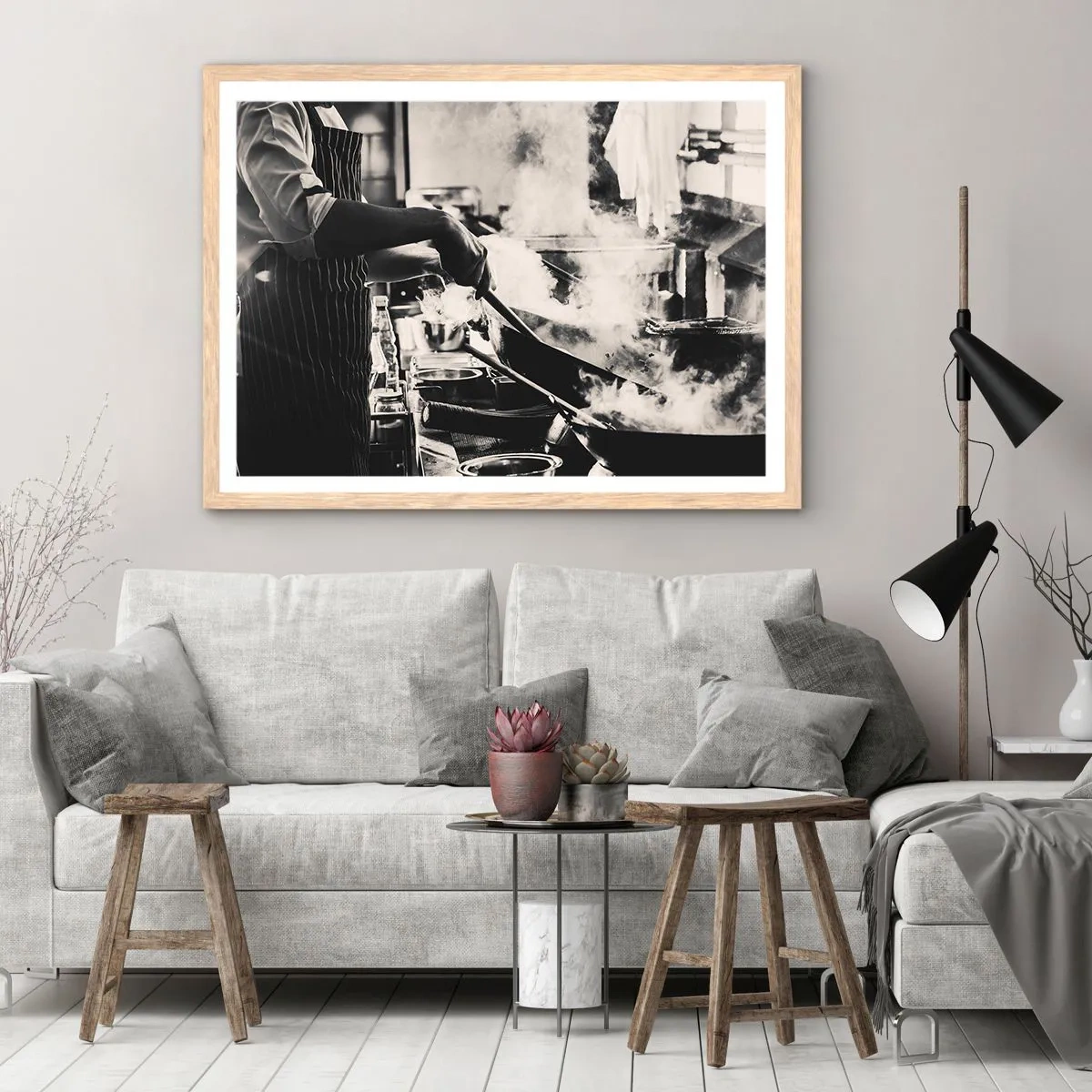 Een poster in een licht eiken lijst - Alchemie van smaken - 91x61 cm