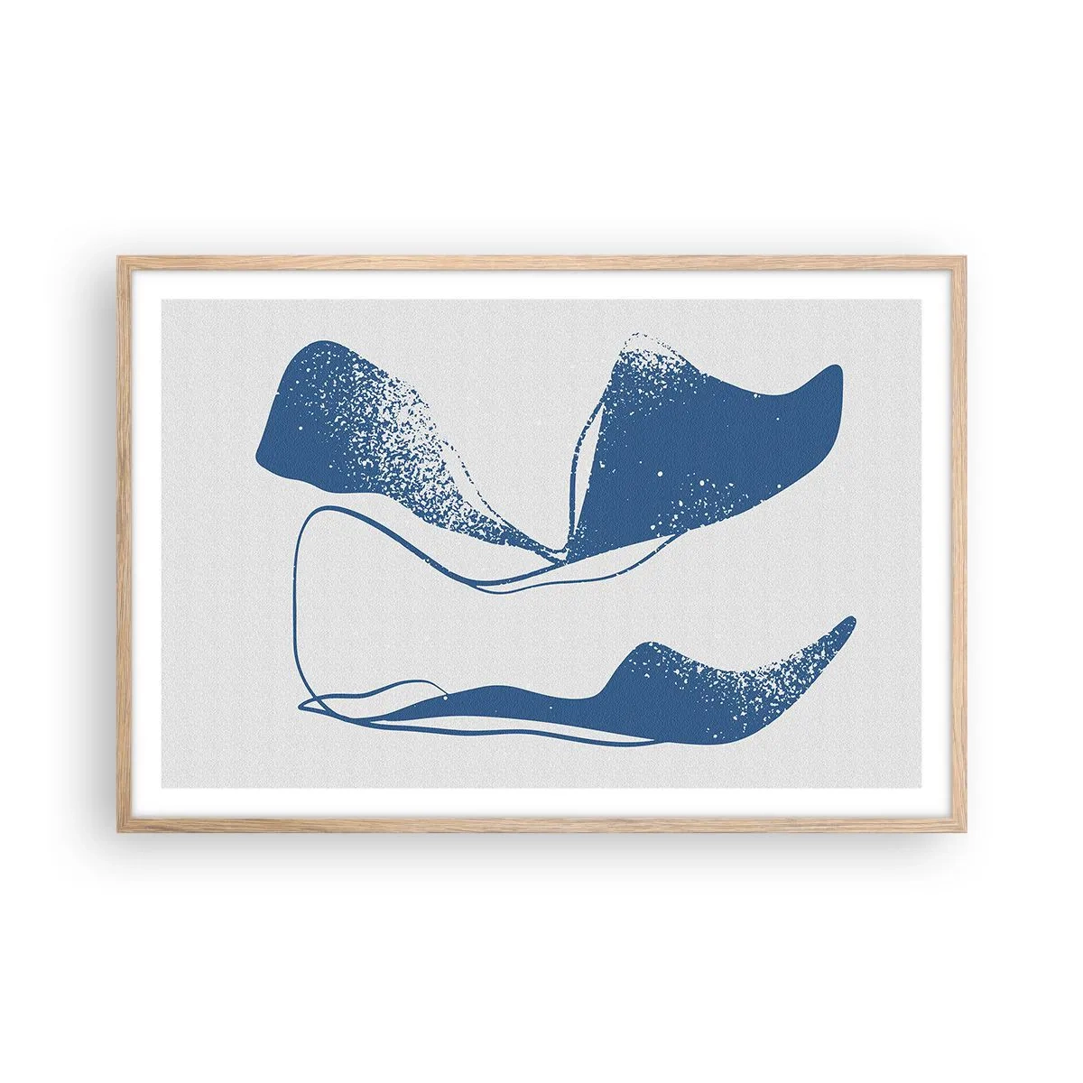 Een poster in een licht eiken lijst - Gevleugelde abstractie - 91x61 cm