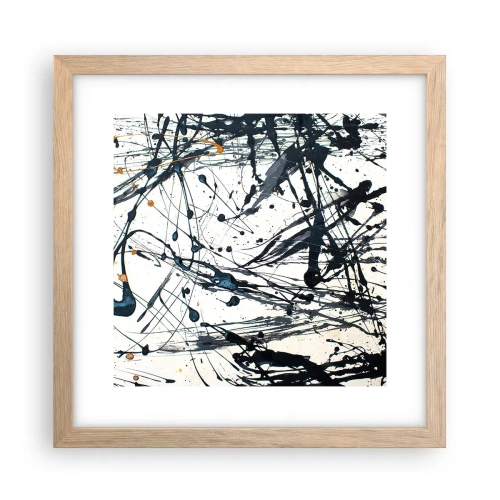 Een poster in een licht eiken lijst - Expressionistische abstractie - 30x30 cm