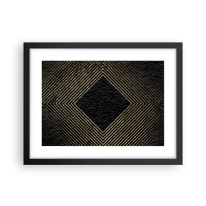 Poster in een zwarte lijst - Geometrie in glamoureuze stijl - 40x30 cm