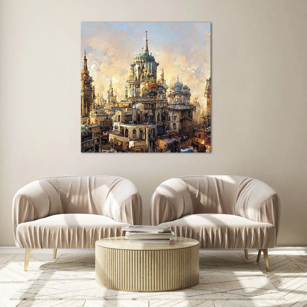 Schilderen op glas - Stad der steden - 60x60 cm