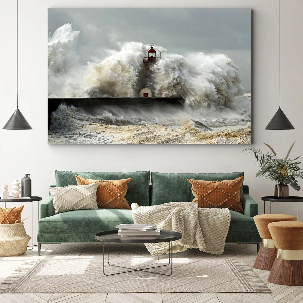 Schilderen op canvas - De woede van de oceaan - 120x80 cm