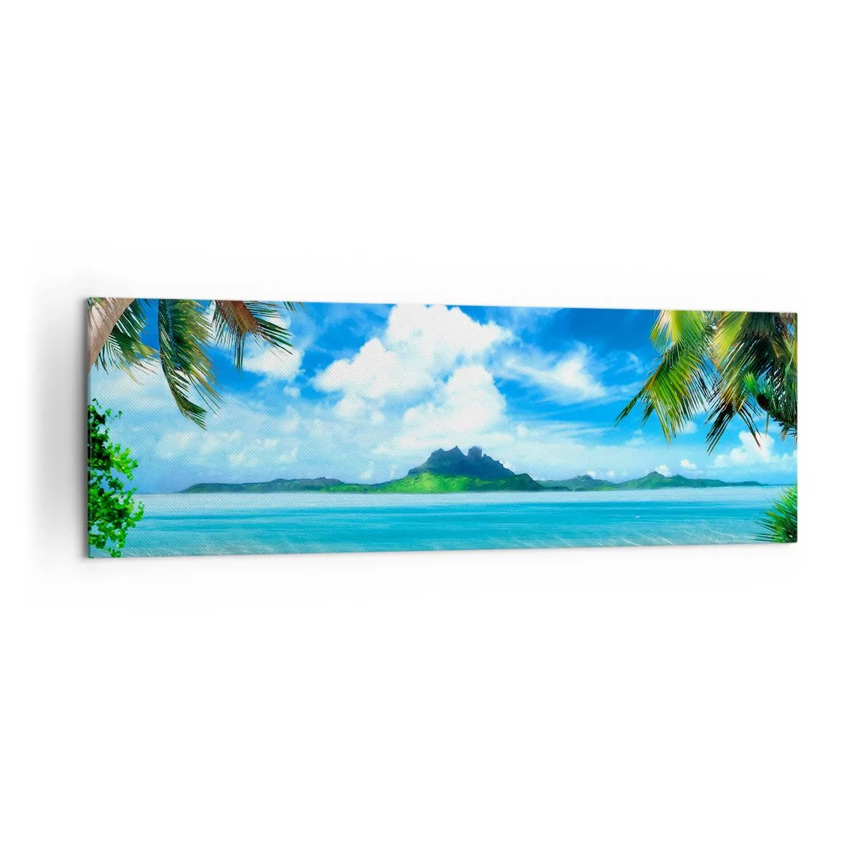 Schilderen op canvas - Het azuur van de tropen - 160x50 cm