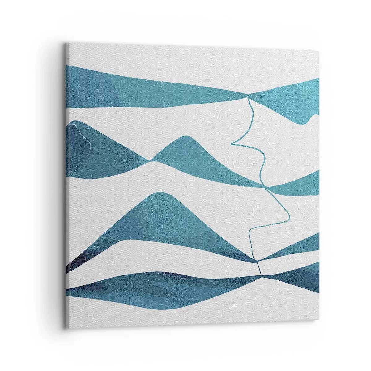 Schilderen op canvas - Abstractie: turquoise verbinding - 50x50 cm