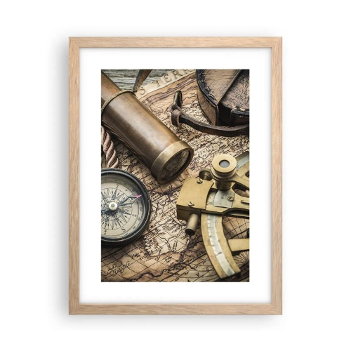 Een poster in een licht eiken lijst - Zet koers - 30x40 cm