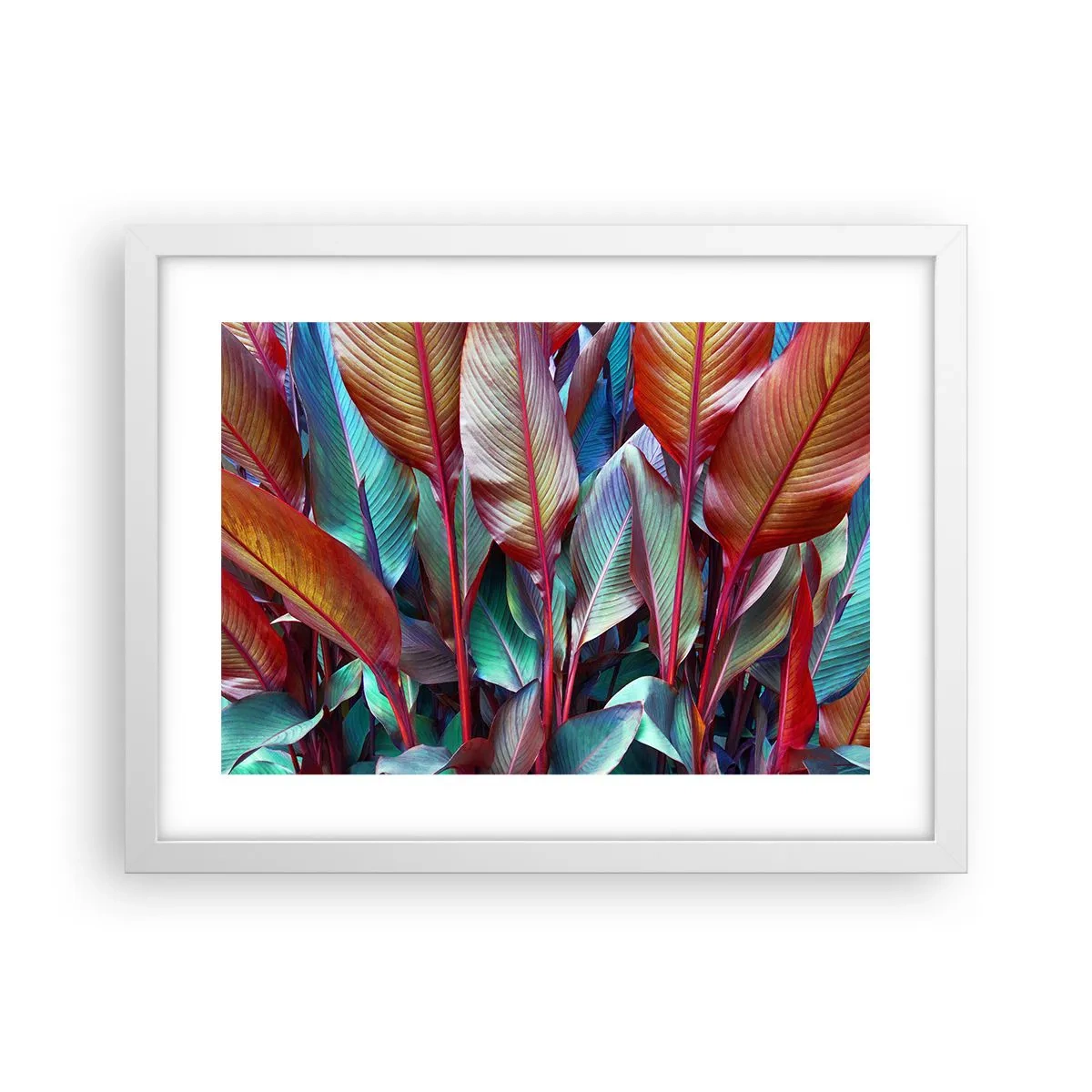 Poster in een witte lijst - Een kleurrijk struikgewas - 40x30 cm