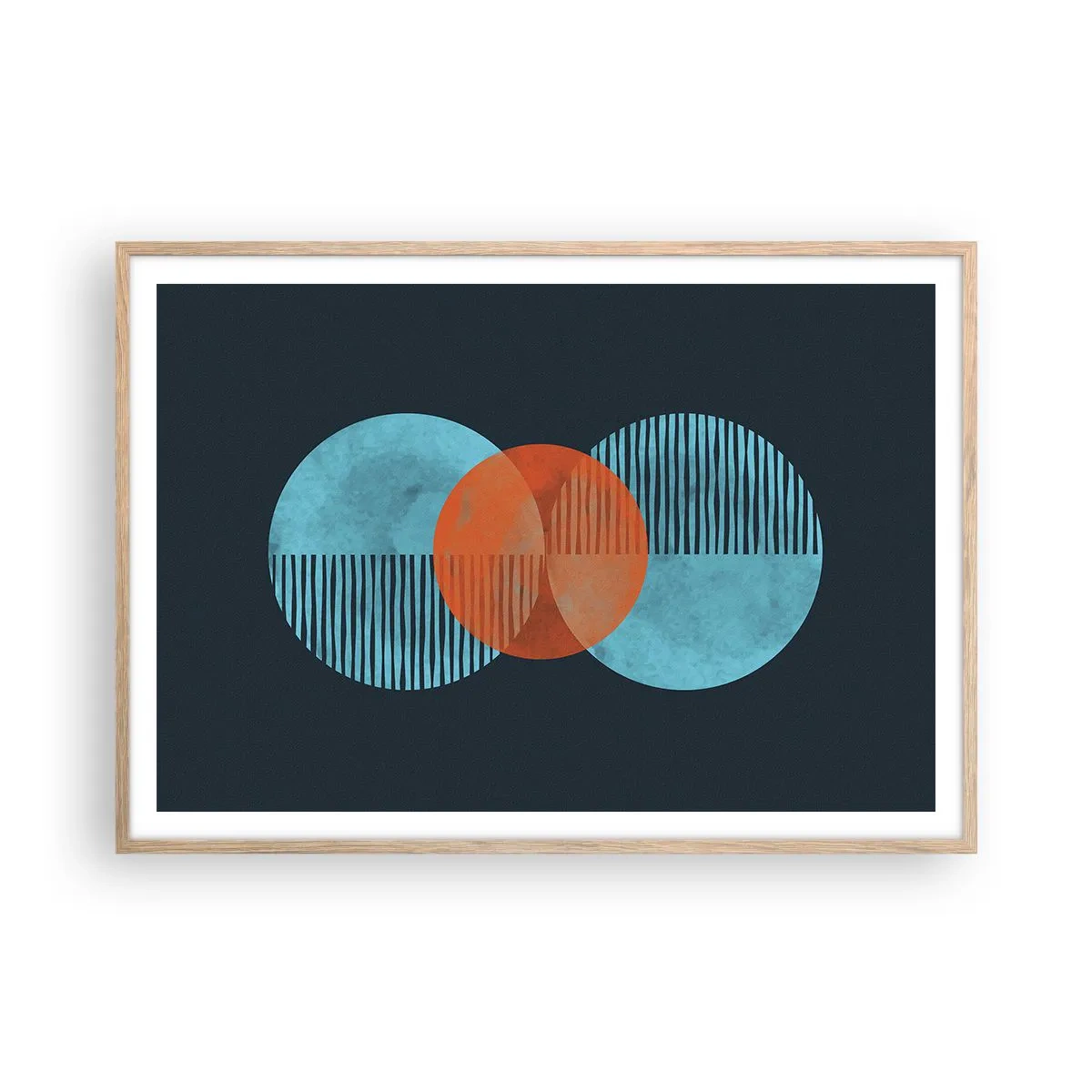 Een poster in een licht eiken lijst - Symmetrische compositie - 100x70 cm