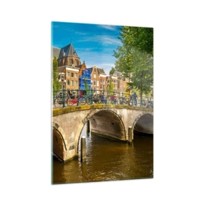 Schilderen op glas - Lente aan de gracht - 50x70 cm