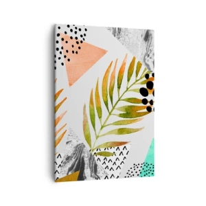 Schilderen op canvas - Decoratie met palmblad - 50x70 cm