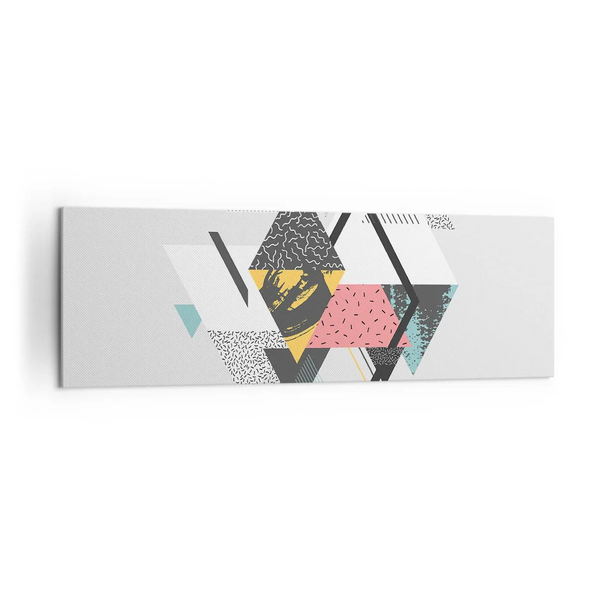 Schilderen op canvas - Variatie op driehoek en ruit - 160x50 cm