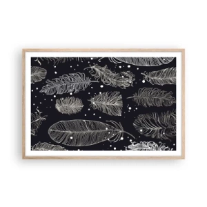 Een poster in een licht eiken lijst - Gevederde kant - 91x61 cm