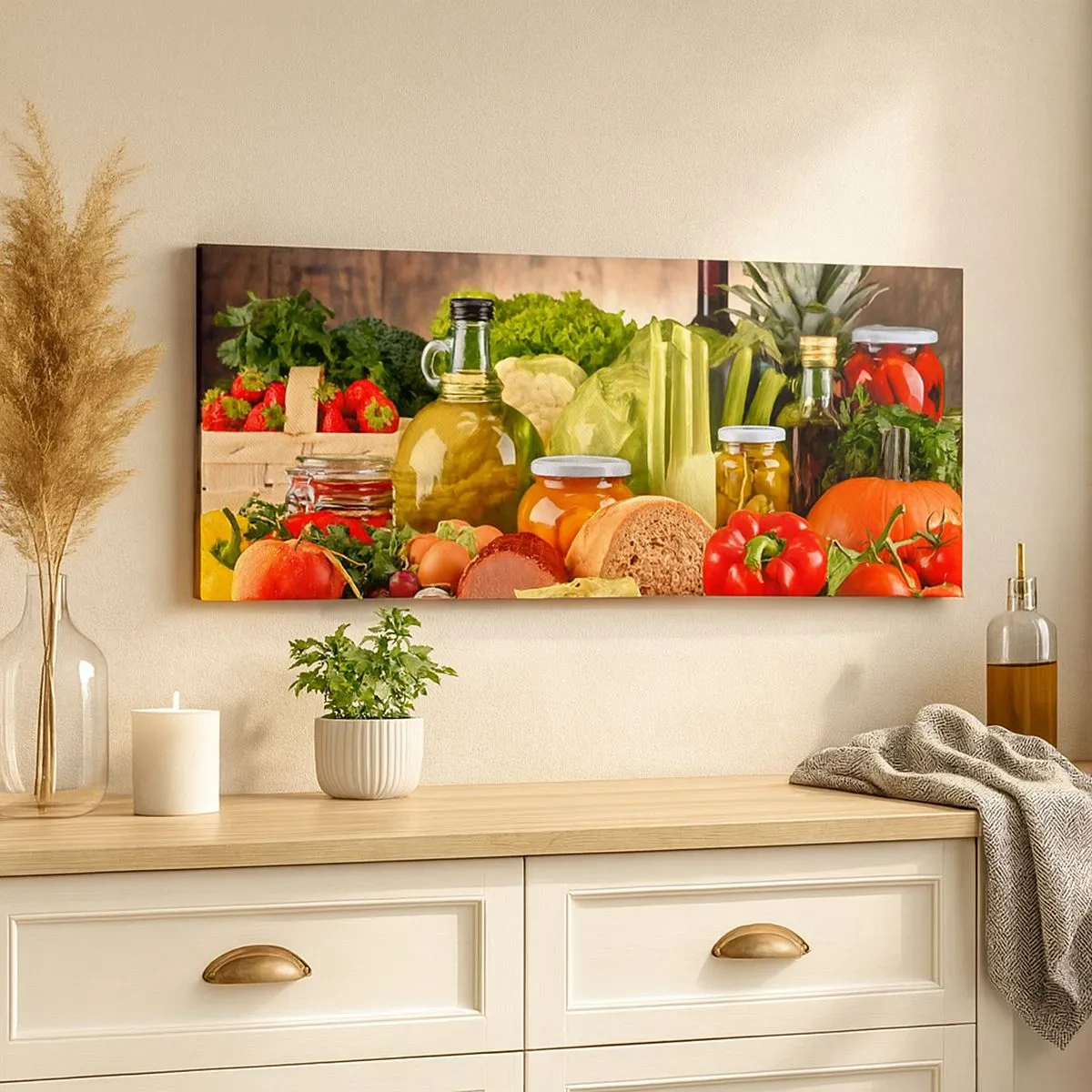 Schilderen op canvas - Gerookt, gebakken en gemarineerd - 100x40 cm