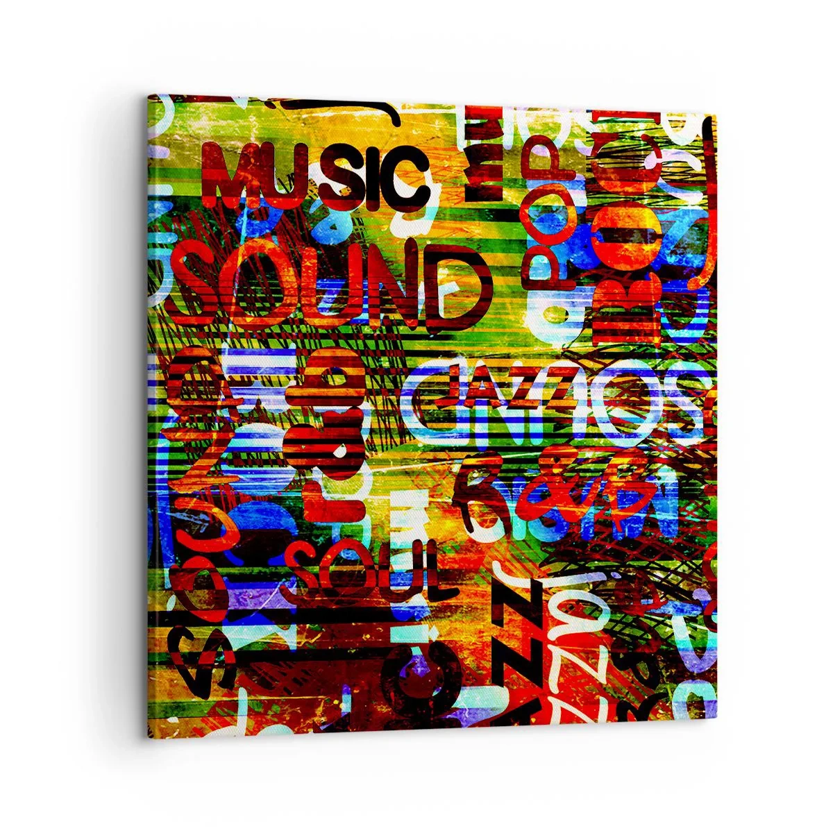 Schilderen op canvas - Alle kleuren van het geluid - 60x60 cm