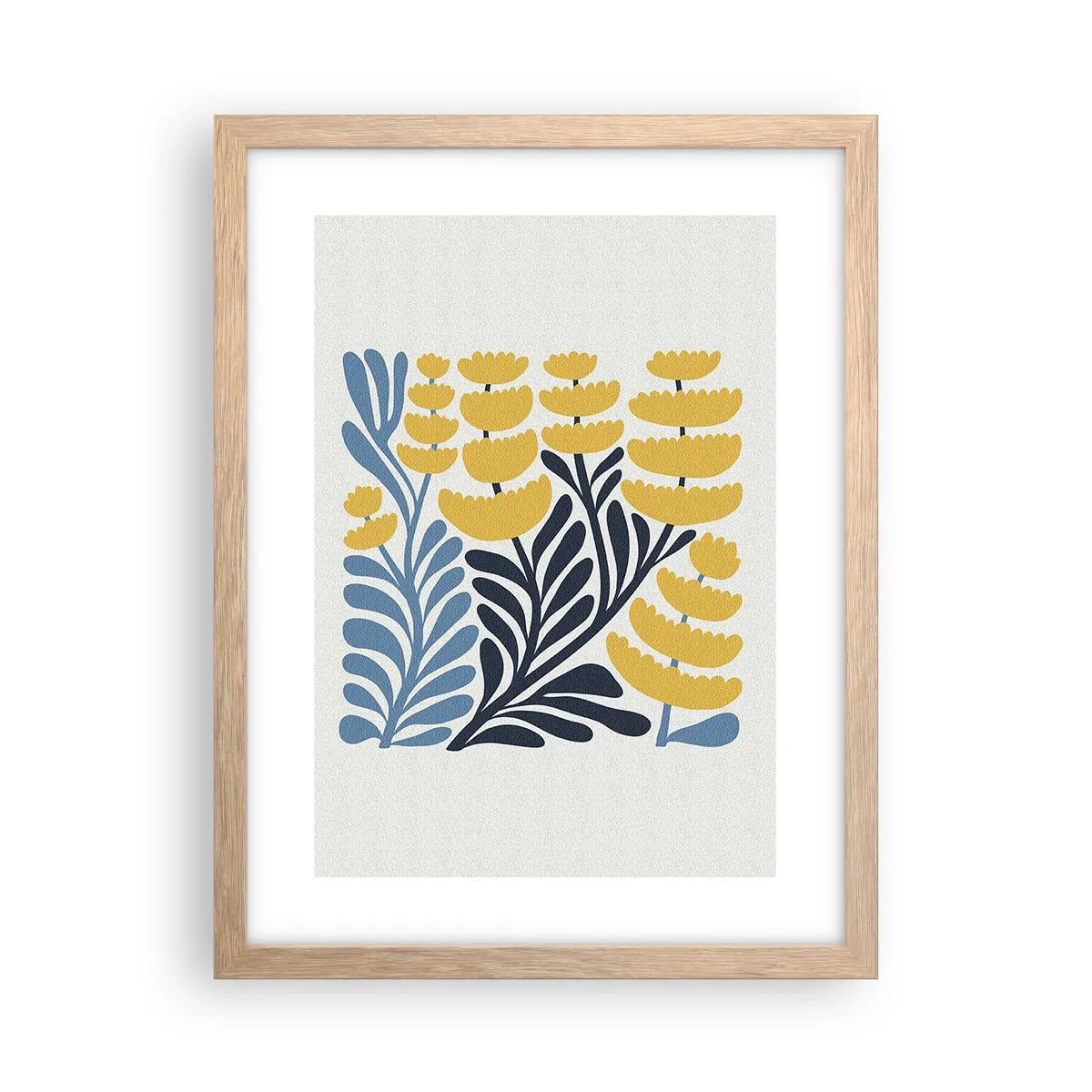 Een poster in een licht eiken lijst - Zonnig bloembed - 30x40 cm