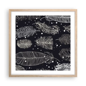 Een poster in een licht eiken lijst - Gevederde kant - 50x50 cm