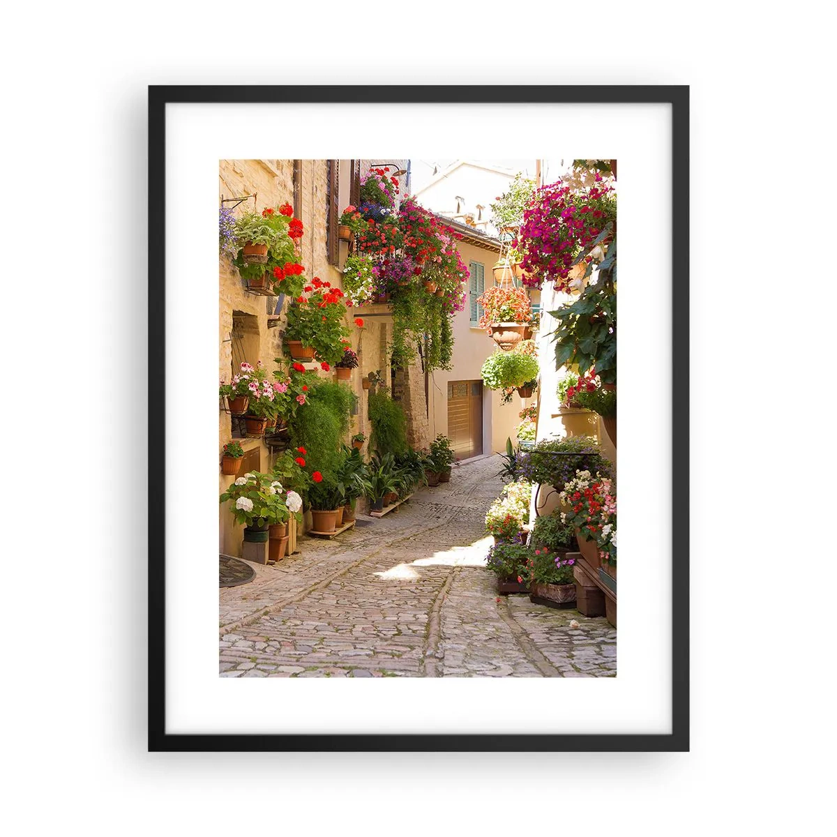 Poster in een zwarte lijst - In de vloed van bloemen - 40x50 cm