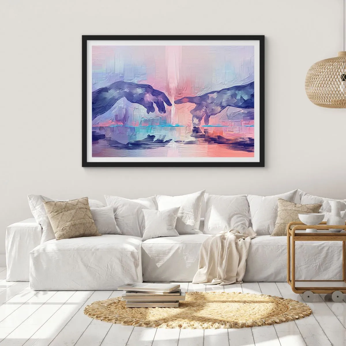 Poster in een zwarte lijst - Goddelijke levensvonk - 70x50 cm