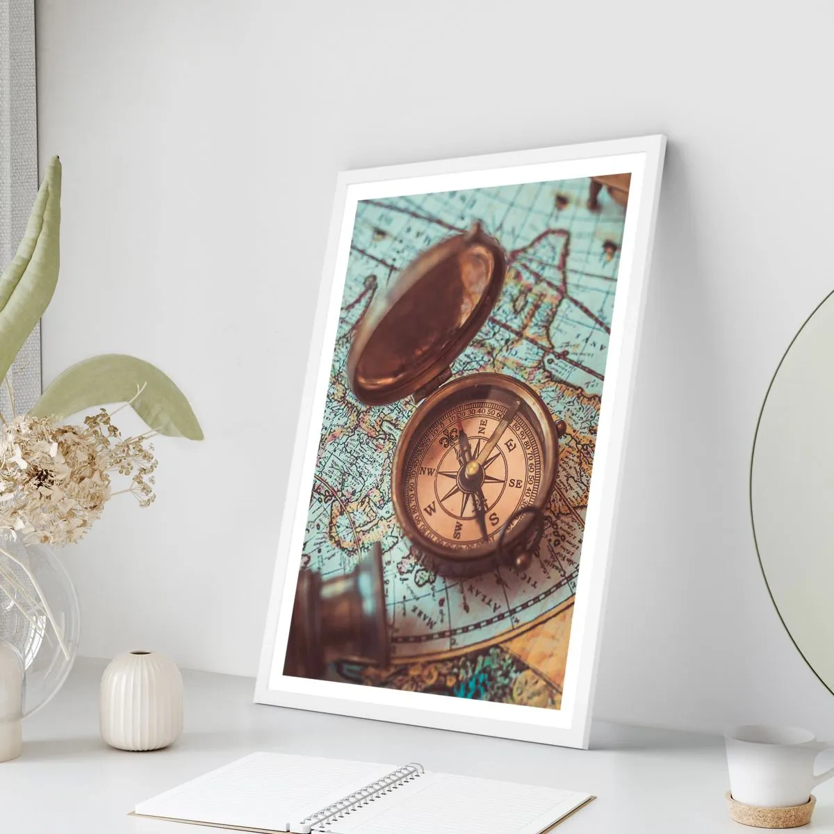 Poster in een witte lijst - Voor de avonturier - 50x70 cm