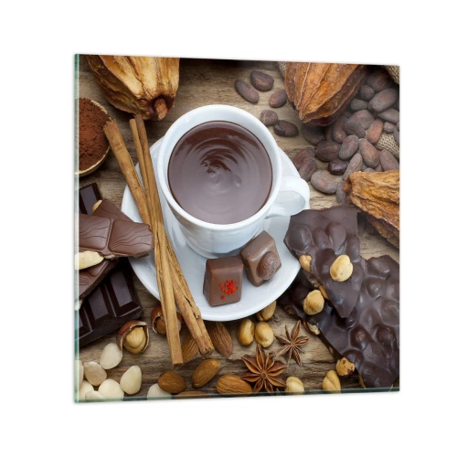 Schilderen op glas - Uit een sprookjesachtige chocoladefabriek - 50x50 cm