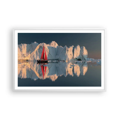 Poster in een witte lijst - Aan de rand van de wereld - 91x61 cm