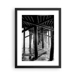 Poster in een zwarte lijst - Strand schuilplaats - 30x40 cm
