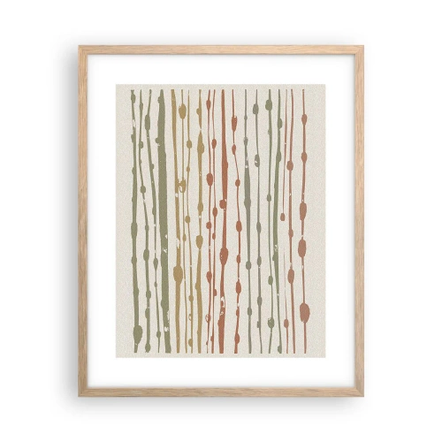 Een poster in een licht eiken lijst - Muzieknotatie van kleuren - 40x50 cm