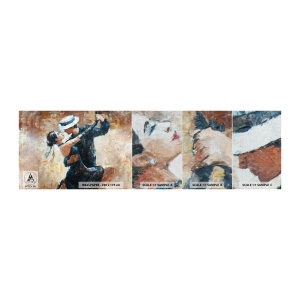 Fotobehang Monster Premium Canvas - A la Rudolf Valentino - Abstractie, Dans, Tango - 100x30 cm