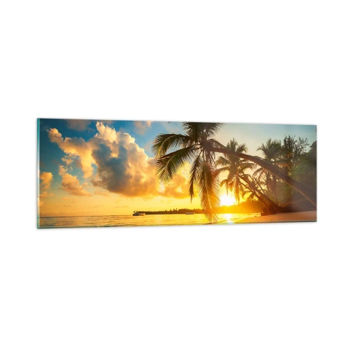 Schilderen op glas - Caribische droom - 90x30 cm