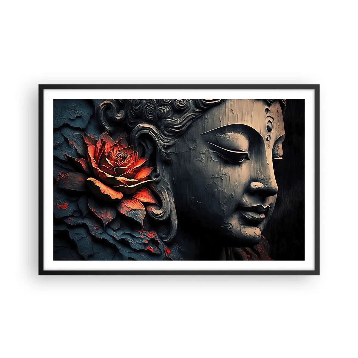 Poster in een zwarte lijst - In harmonie met de wereld - 91x61 cm