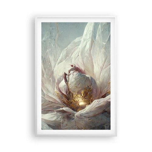 Poster in een witte lijst - Hij bloeit eens in de honderd jaar - 61x91 cm