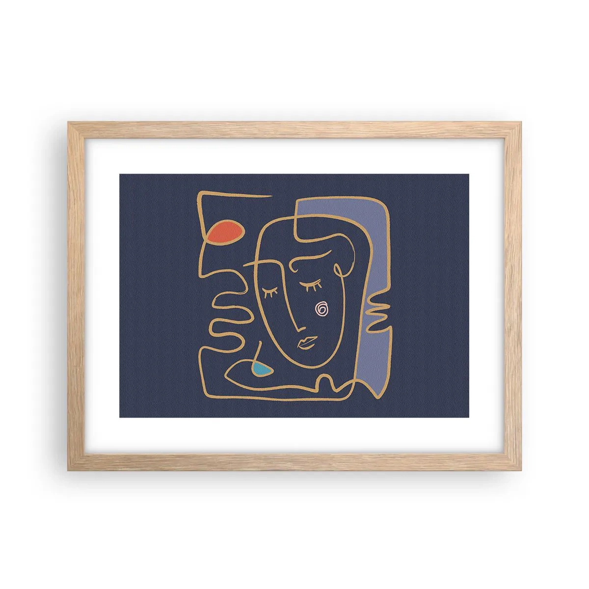 Een poster in een licht eiken lijst - In nadenken - 40x30 cm